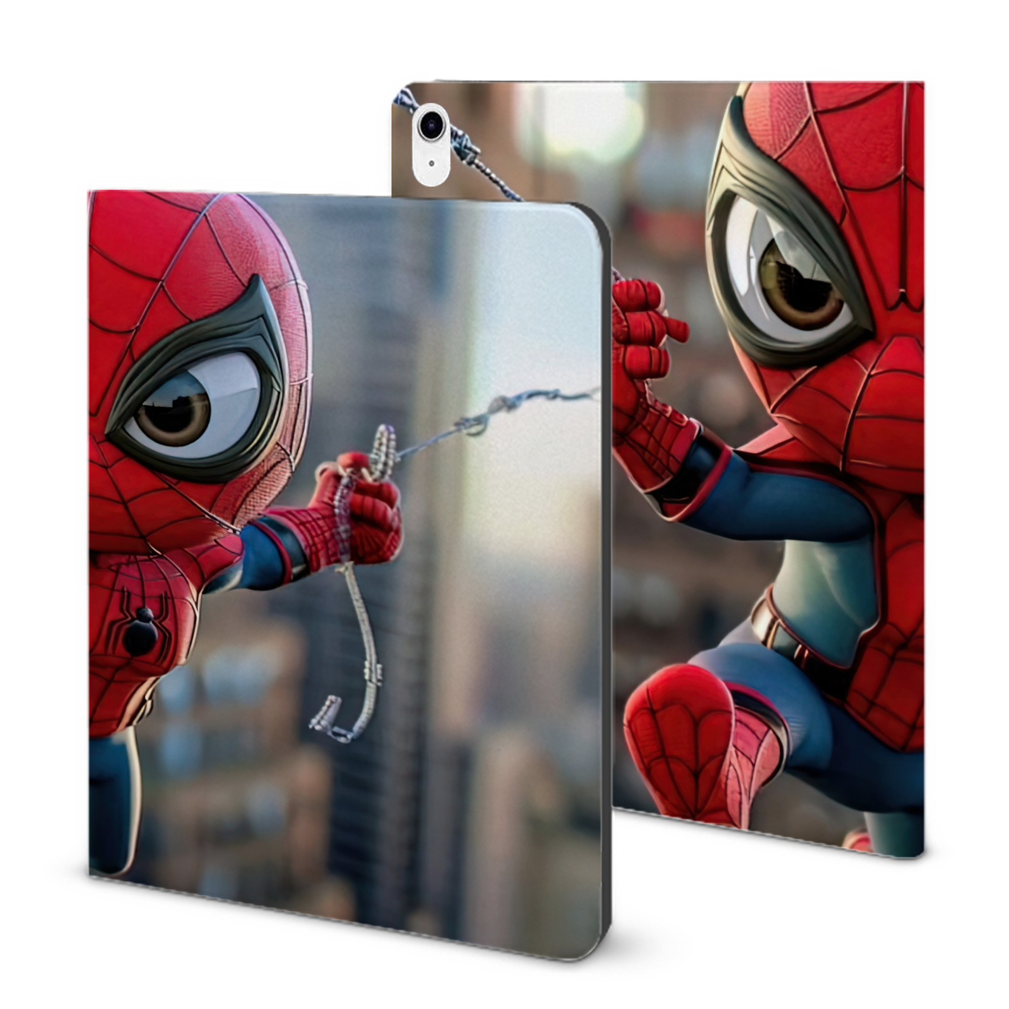 （画像用） Spider Man スパイダーマン IPad ケース ブック型 PUレザー TPU 耐衝撃 軽量 薄型 ペン収納なし 全面保護 IPad 各モデル対応
